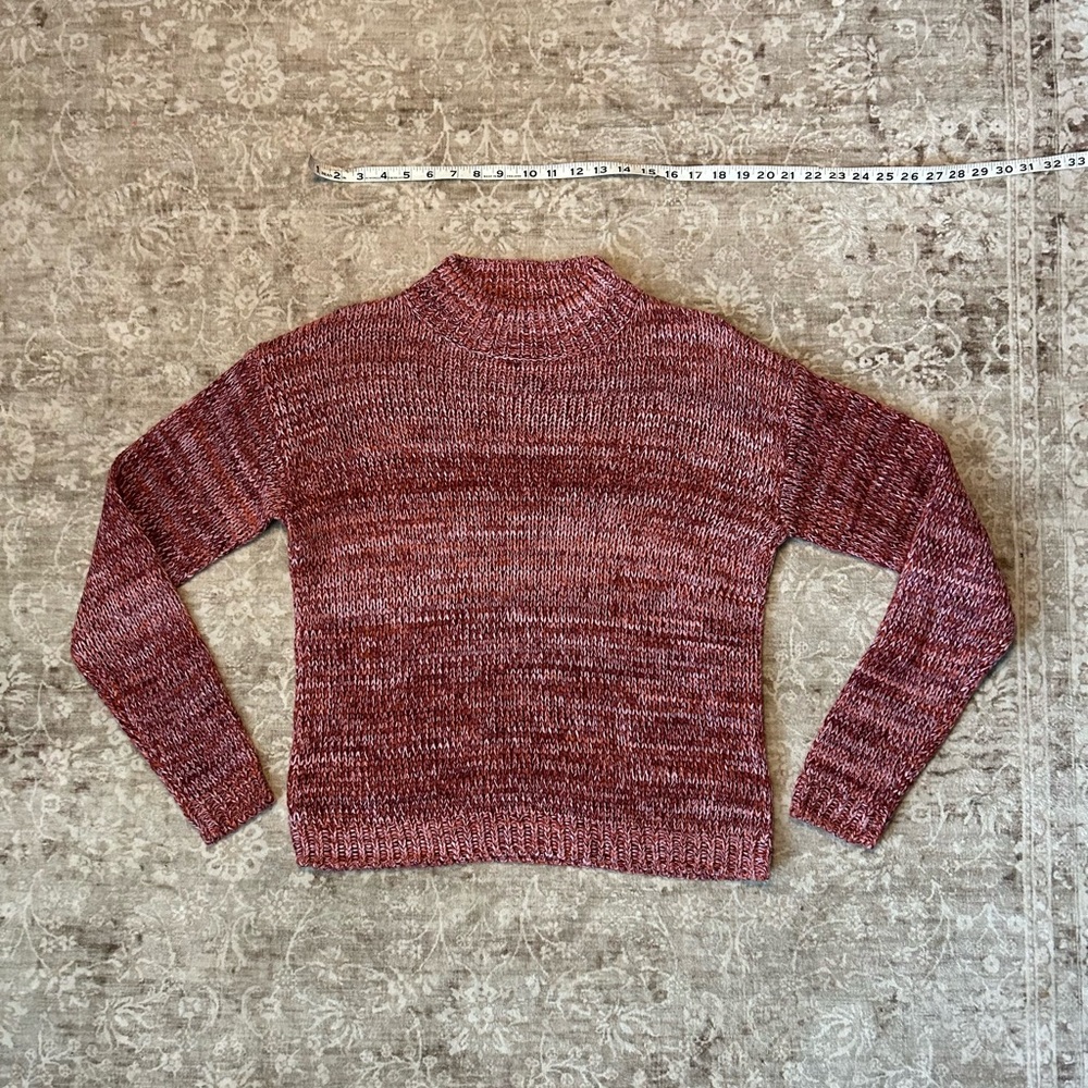 Elegant Burgundy Knit Turtleneck Sweater